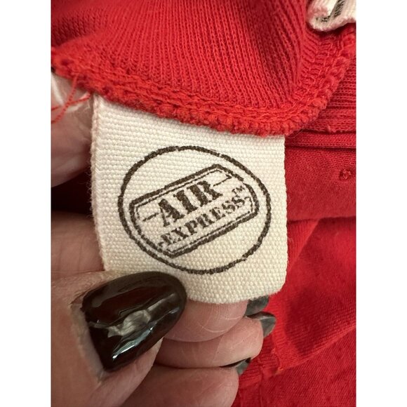 Vintage Air Express Women's Size Small Knit Pullover Red Henley - Picture 9 of 10